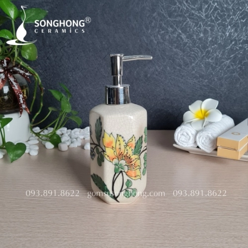 Bình Gốm Chiết Amenities Vẽ Tay 370ml - M19