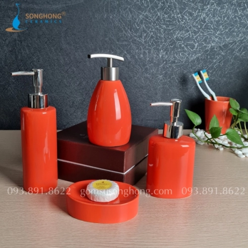 Bộ Phụ Kiện Amenities Buồng Phòng Resort Cao Cấp - Màu Cam