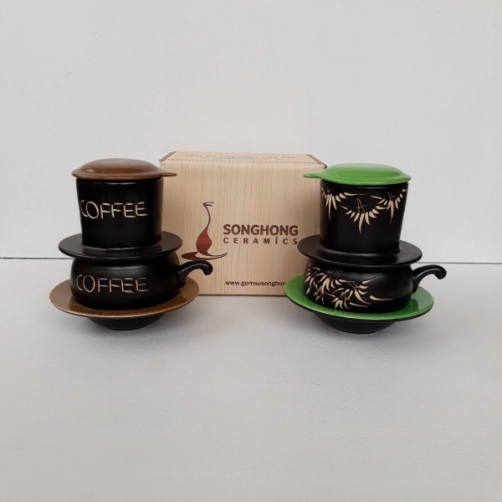 Tách Cafe Phin Gốm - Mẫu 18