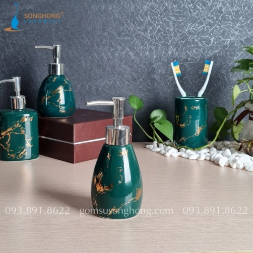 Bình Sứ Chiết Sữa Tắm 200ml - M5 Vân Vàng Kim