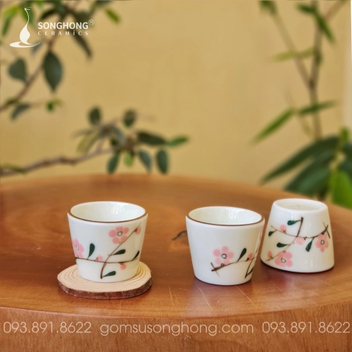 Ly Rượu Gốm Vẽ Tay - Mẫu 5