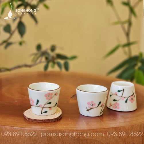 Ly Rượu Gốm Vẽ Tay - Mẫu 5