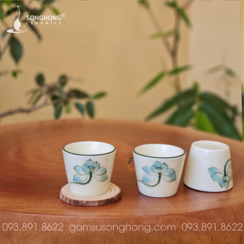 Ly Rượu Gốm Vẽ Tay - Mẫu 4