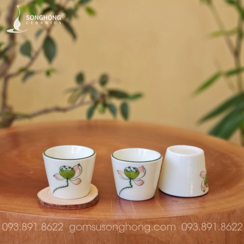 Ly Rượu Gốm Vẽ Tay - Mẫu 3