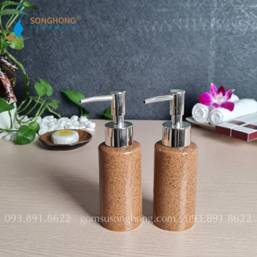 Chai Gốm Đựng Sữa Tắm Dầu Gội 120ml - M7