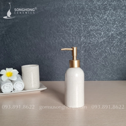 Chai Gốm Đựng Dầu Gội Sữa Tắm 250ml - M18